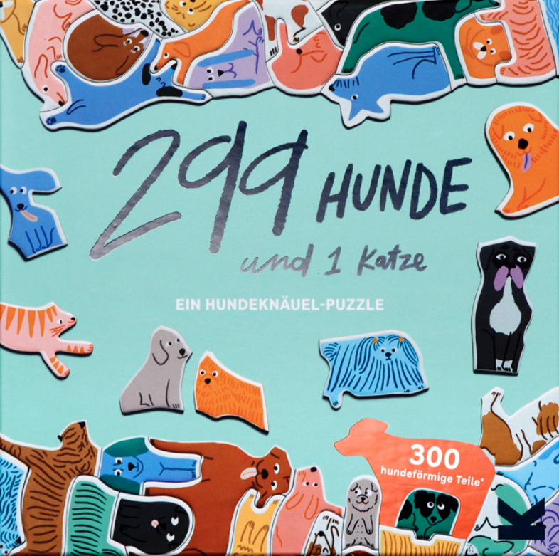 Vorderseite Puzzle „299 Hunde und 1 Katze“ Laurence King Verlag
